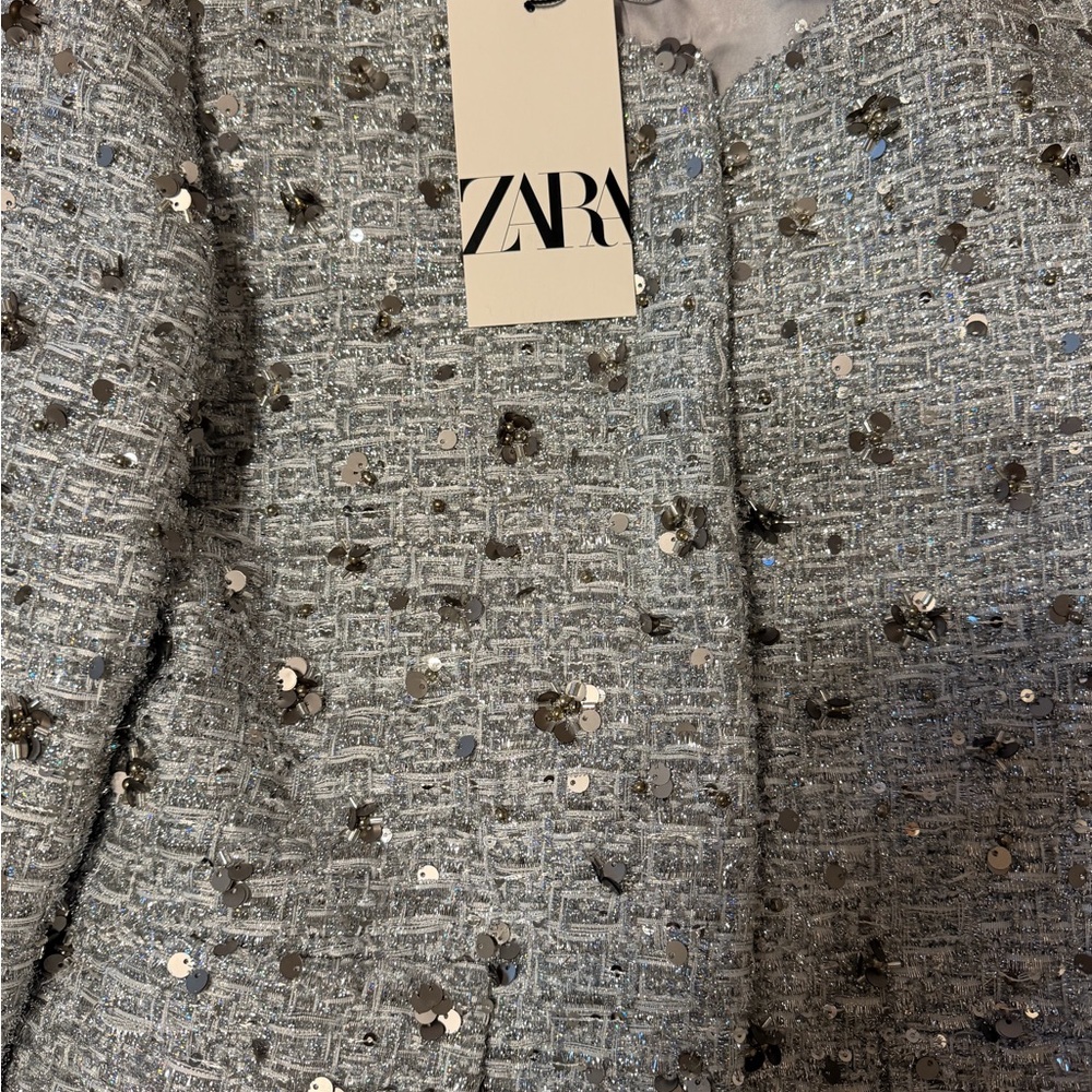 Zara Women's Sequined Gray Blazer